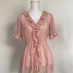 *SOLD** 🎀PINK LACE BLOUCE 🩰🎀